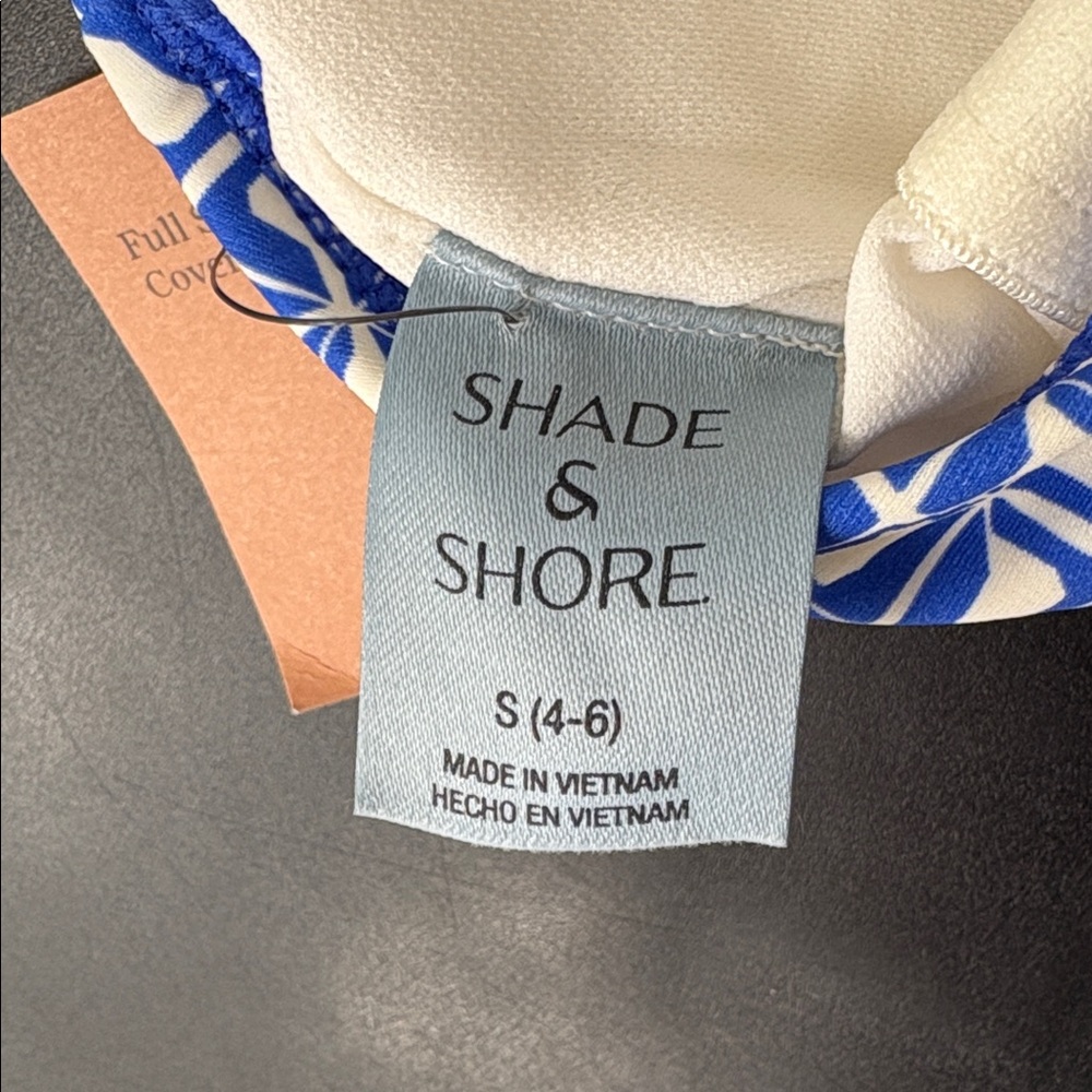 NWT Shade & Shore One Piece Swim Suit size Small (4-6) with full coverage bottom - Picture 6 of 7